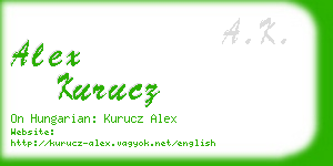 alex kurucz business card